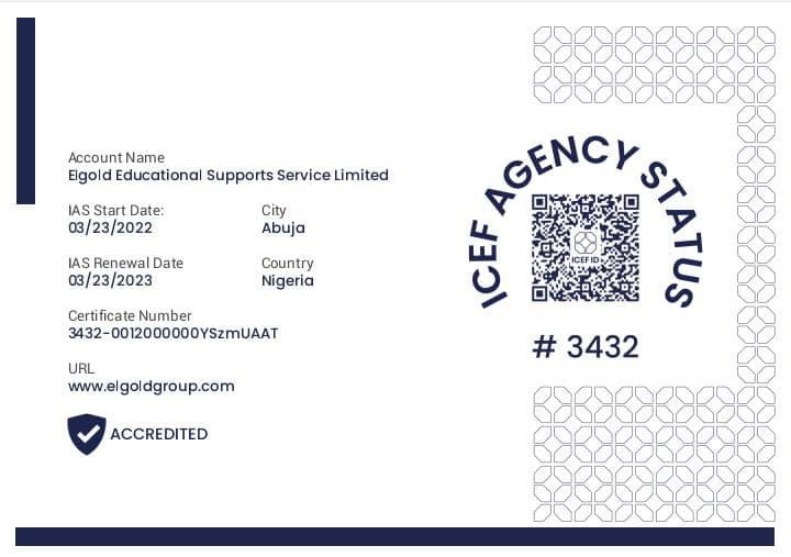 ICEF IAS Certificate